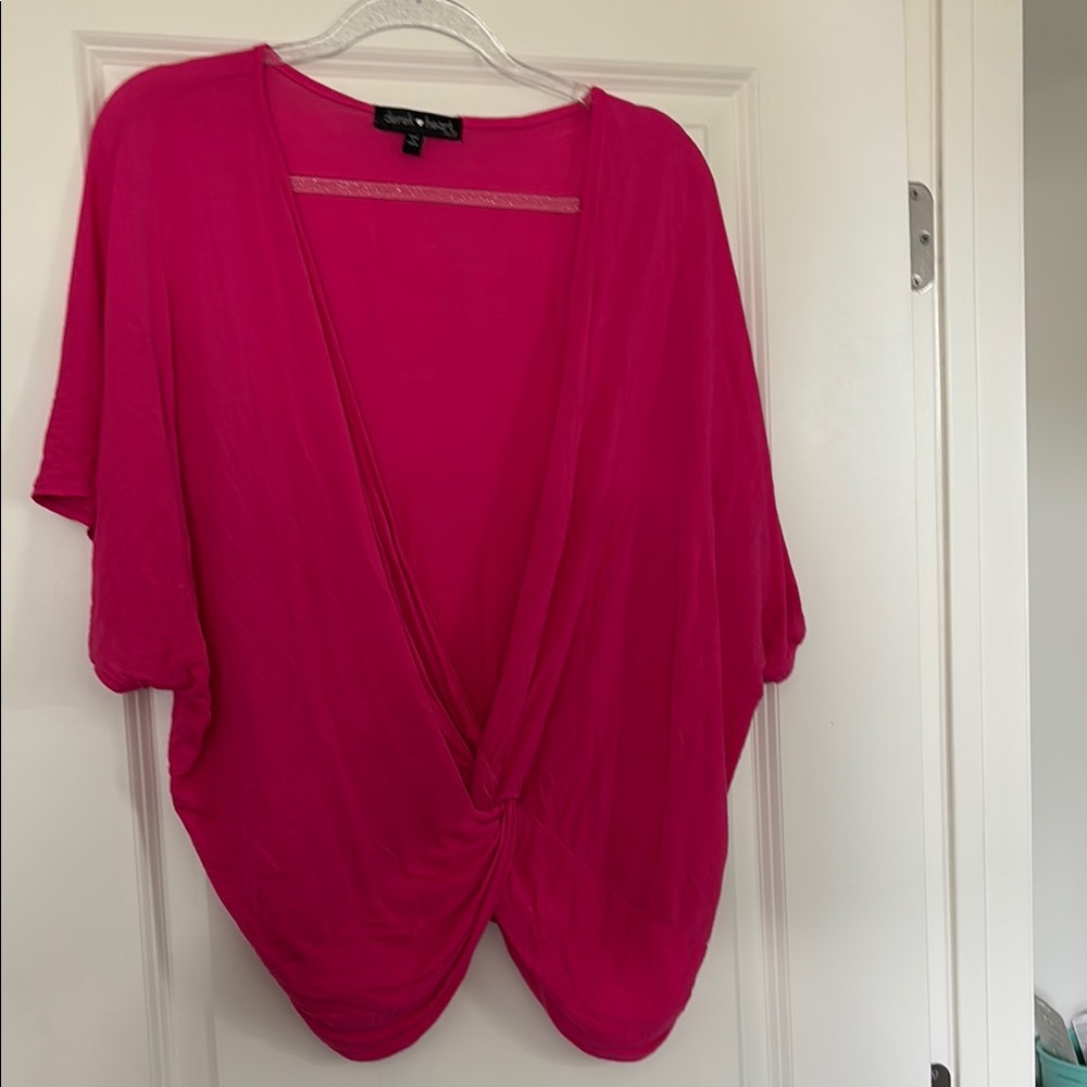 Derek Heart Fuchsia V-Neck Top